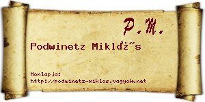 Podwinetz Miklós névjegykártya